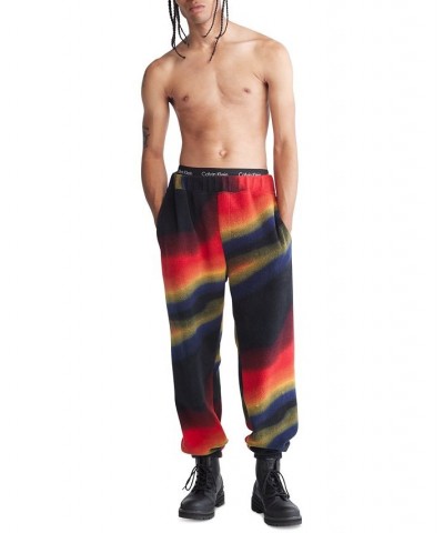 Men's Relaxed-Fit Printed Sherpa Joggers Red $30.96 Pants