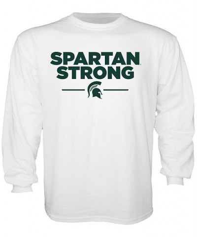 Men's White Michigan State Spartans Spartan Strong Long Sleeve T-shirt $26.49 T-Shirts