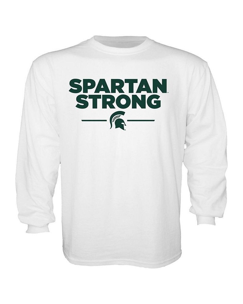 Men's White Michigan State Spartans Spartan Strong Long Sleeve T-shirt $26.49 T-Shirts