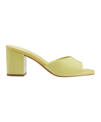 Women's Fynn Block Heel Slip-on Dress Sandals Yellow $49.50 Shoes