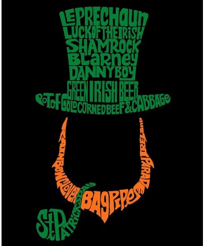 Men's Leprechaun Word Art Graphic T-shirt Black $17.50 T-Shirts