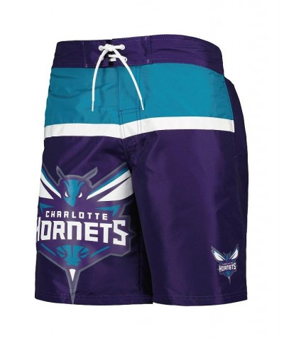 Men's Purple Charlotte Hornets Sea Wind Swim Trunks $32.50 Swimsuits