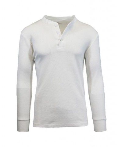 Men's Long Sleeve Thermal Henley Tee PD04 $15.75 T-Shirts