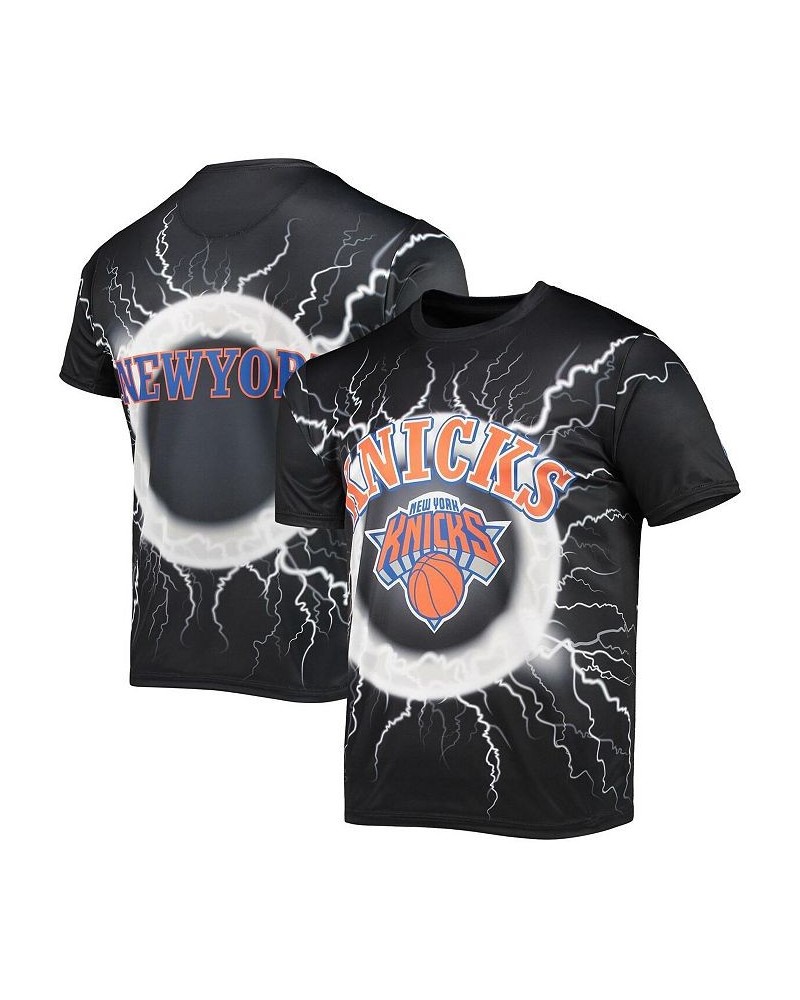 Men's Black New York Knicks Tornado Bolt T-shirt $25.84 T-Shirts