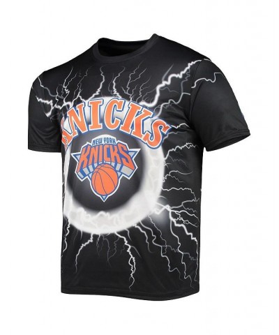 Men's Black New York Knicks Tornado Bolt T-shirt $25.84 T-Shirts