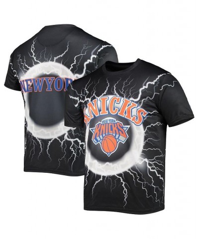 Men's Black New York Knicks Tornado Bolt T-shirt $25.84 T-Shirts