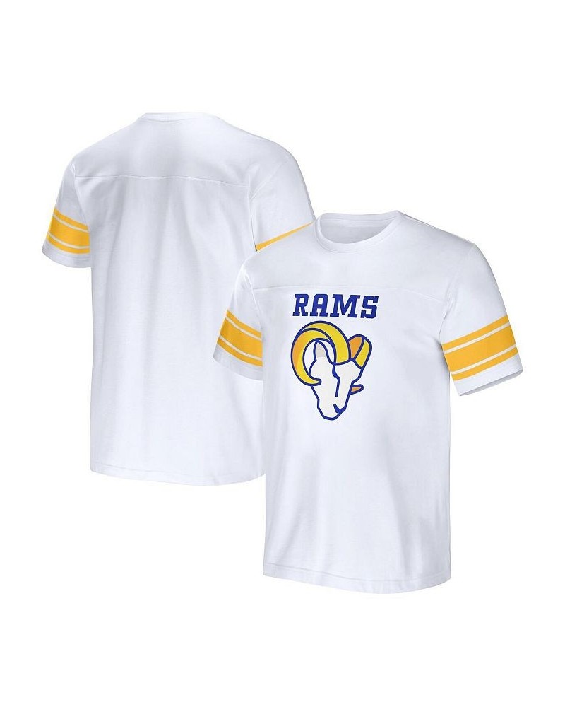 Men's NFL x Darius Rucker Collection by White Los Angeles Rams Football Striped T-shirt $24.47 T-Shirts