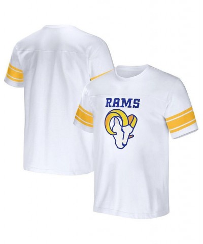 Men's NFL x Darius Rucker Collection by White Los Angeles Rams Football Striped T-shirt $24.47 T-Shirts