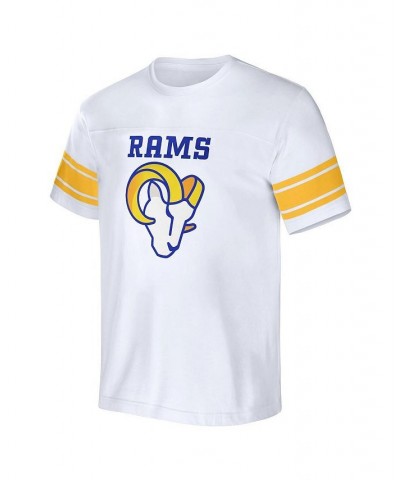 Men's NFL x Darius Rucker Collection by White Los Angeles Rams Football Striped T-shirt $24.47 T-Shirts