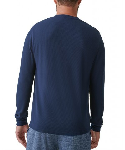 Men's Camden Waffle-Knit Long-Sleeve Henley Blue $10.17 T-Shirts