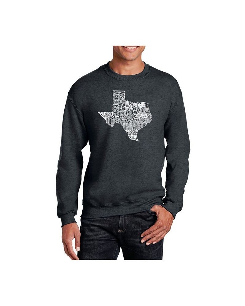 Men's Word Art The Great State of Texas Crewneck Sweatshirt Gray $27.99 Sweatshirt