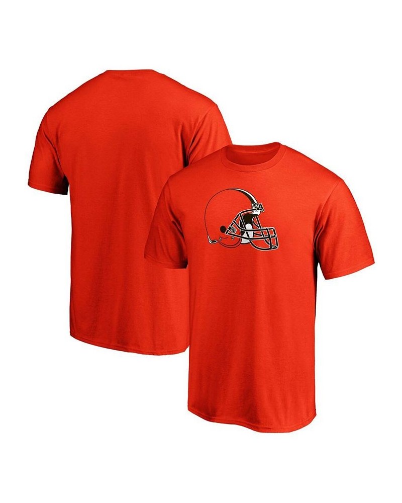 Men's Orange Cleveland Browns Primary Logo Team T-shirt $18.28 T-Shirts