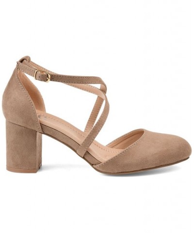 Women's Foster Crisscross Heels Tan/Beige $46.00 Shoes