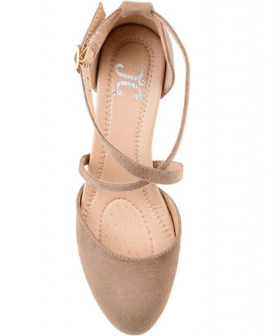 Women's Foster Crisscross Heels Tan/Beige $46.00 Shoes