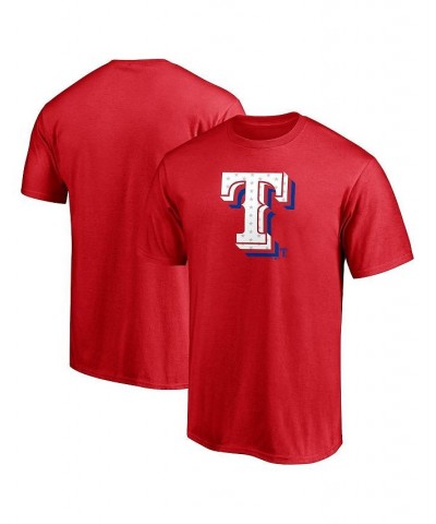 Men's Branded Red Texas Rangers Red White and Team Logo T-shirt $15.04 T-Shirts