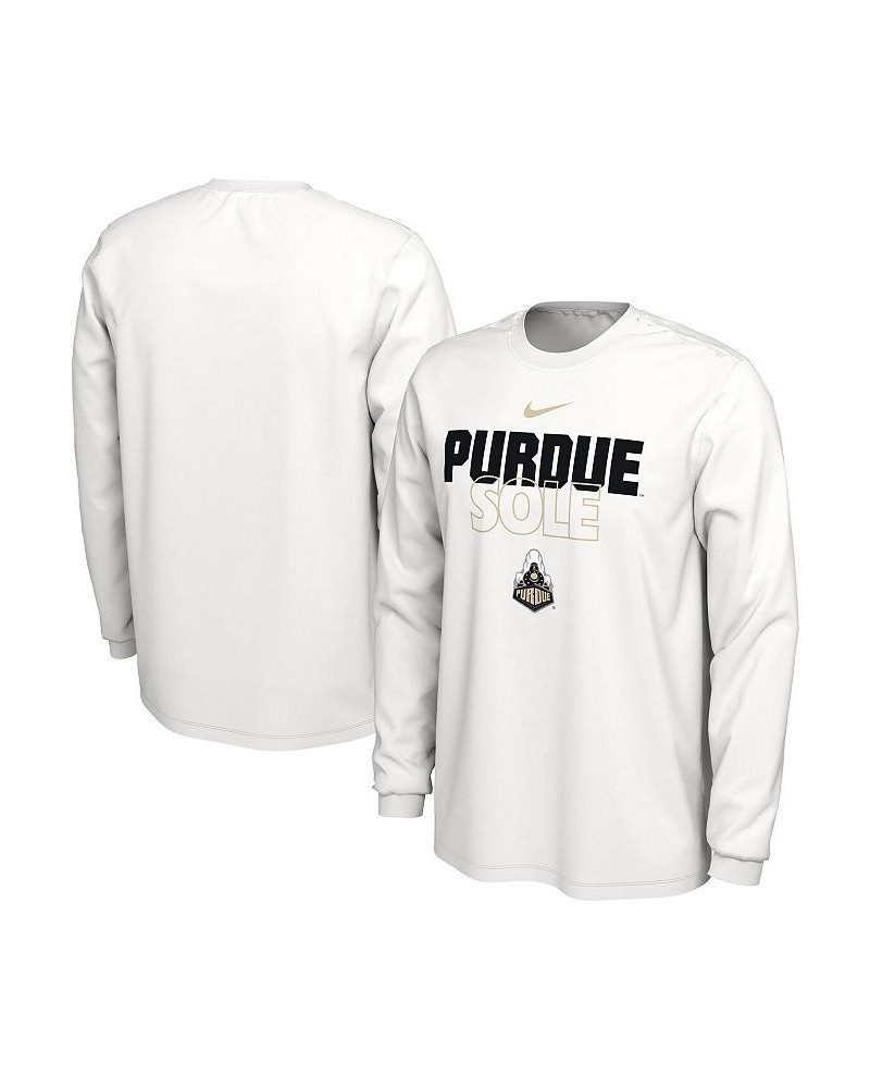 Men's White Purdue Boilermakers On Court Long Sleeve T-shirt $23.00 T-Shirts