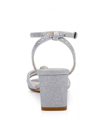 Women's Gavi Evening Sandals Silver Glitter $44.48 Shoes