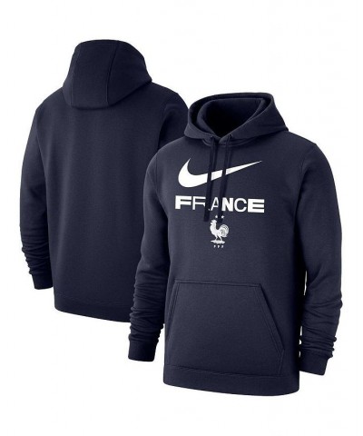 Men's Navy France National Team Lockup Club Pullover Hoodie $34.40 Sweatshirt