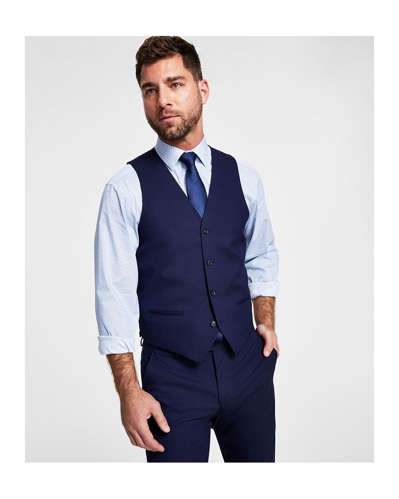 Men's Slim-Fit Stretch Solid Suit Vest Navy $22.05 Vests