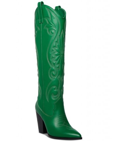 Women's Lasso Pull-On Western Boots Green $71.64 Shoes