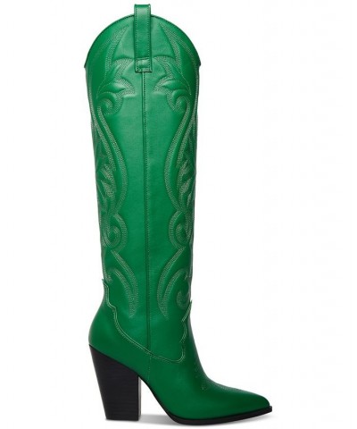 Women's Lasso Pull-On Western Boots Green $71.64 Shoes