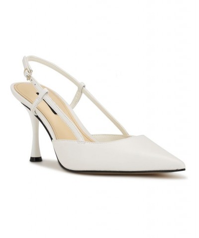 Women's Peni Pointy Toe Sling-back Dress Pumps White $45.15 Shoes