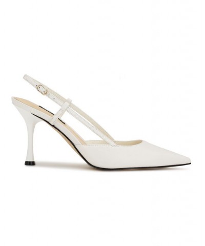 Women's Peni Pointy Toe Sling-back Dress Pumps White $45.15 Shoes