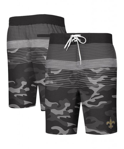 Men's Black New Orleans Saints Wave Swim Trunks $18.80 Swimsuits