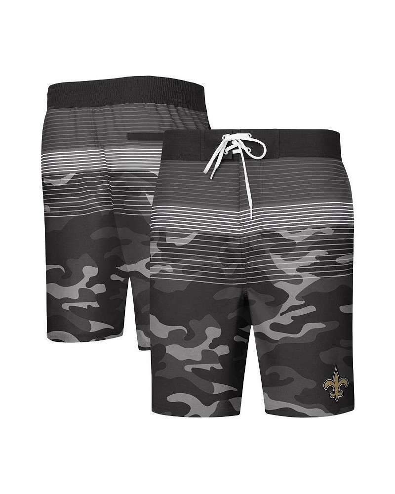 Men's Black New Orleans Saints Wave Swim Trunks $18.80 Swimsuits