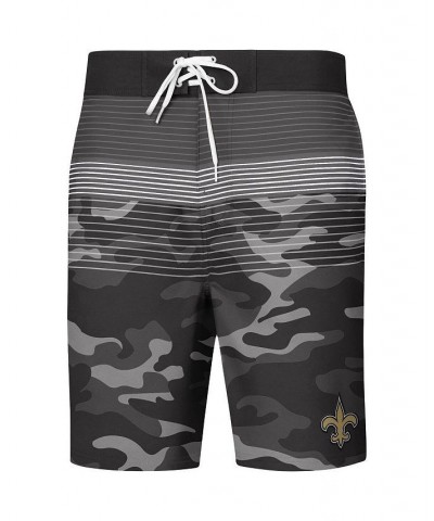 Men's Black New Orleans Saints Wave Swim Trunks $18.80 Swimsuits