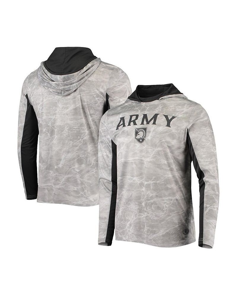 Men's White Army Black Knights Mossy Oak SPF 50 Performance Long Sleeve Hoodie T-shirt $33.79 T-Shirts