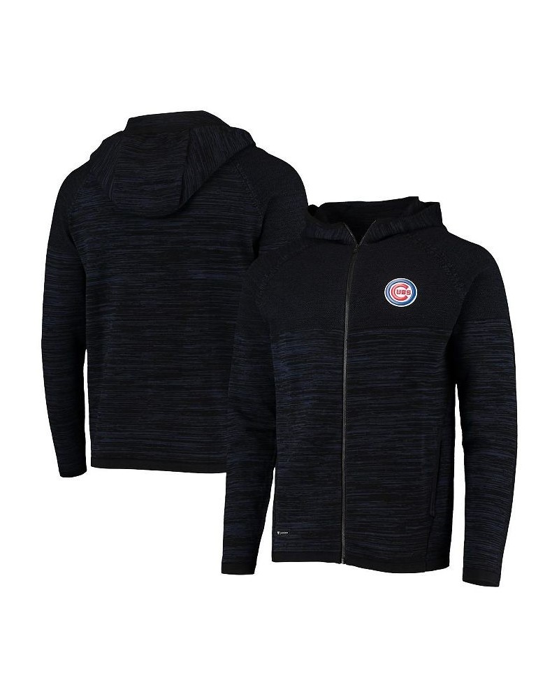 Men's Black and Heathered Navy Chicago Cubs Insignia Genesis Slub Raglan Full-Zip Hoodie $73.60 Sweatshirt