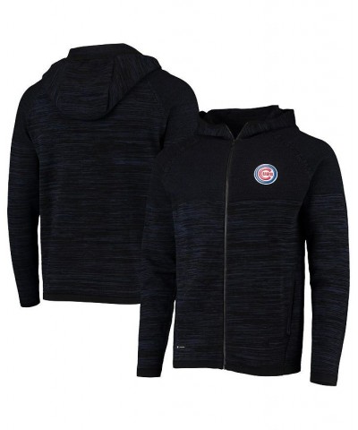 Men's Black and Heathered Navy Chicago Cubs Insignia Genesis Slub Raglan Full-Zip Hoodie $73.60 Sweatshirt