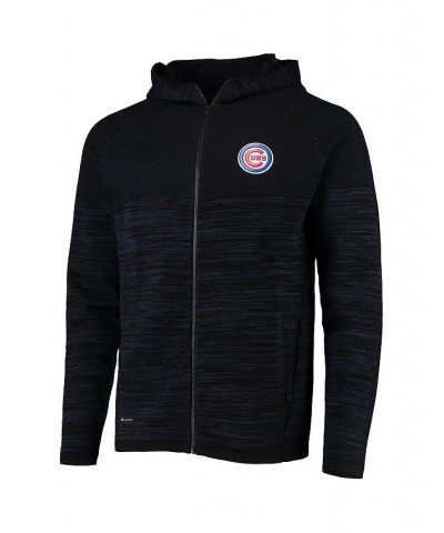 Men's Black and Heathered Navy Chicago Cubs Insignia Genesis Slub Raglan Full-Zip Hoodie $73.60 Sweatshirt