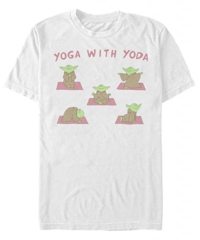 Men's Yoga with Yoda Short Sleeve Crew T-shirt White $14.00 T-Shirts