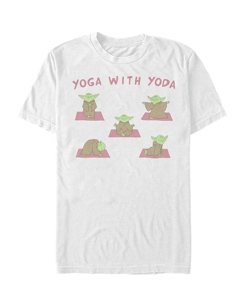 Men's Yoga with Yoda Short Sleeve Crew T-shirt White $14.00 T-Shirts