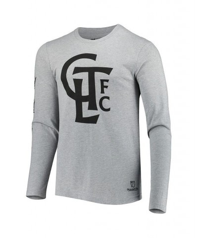 Men's Heathered Gray Charlotte FC Logo Long Sleeve T-shirt $27.00 T-Shirts