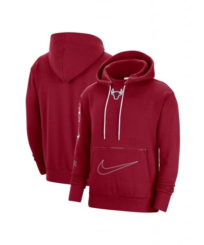 Men's Red Chicago Bulls 2022/23 City Edition Courtside Heavyweight Fleece Pullover Hoodie $32.55 Sweatshirt