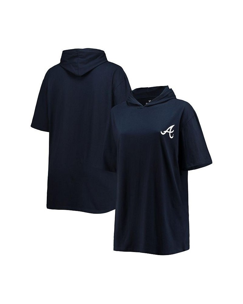 Men's Navy Atlanta Braves Big and Tall Jersey Short Sleeve Pullover Hoodie T-shirt $34.79 T-Shirts