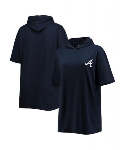 Men's Navy Atlanta Braves Big and Tall Jersey Short Sleeve Pullover Hoodie T-shirt $34.79 T-Shirts