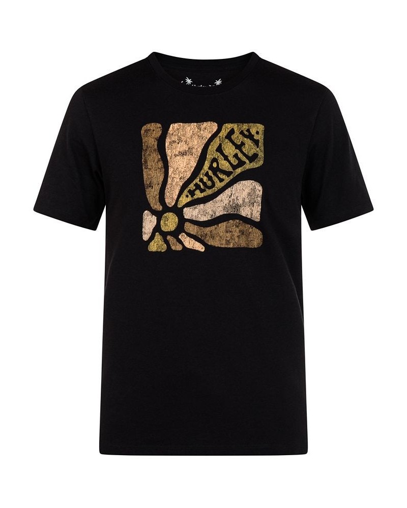 Men's Everyday Explore Sun Flower Short Sleeves T-shirt Black $14.40 T-Shirts