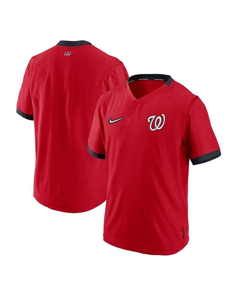 Men's Red, Navy Washington Nationals Authentic Collection Short Sleeve Hot Pullover Jacket $48.59 Jackets