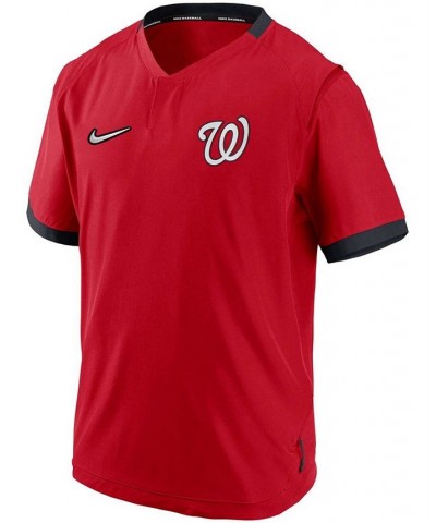 Men's Red, Navy Washington Nationals Authentic Collection Short Sleeve Hot Pullover Jacket $48.59 Jackets