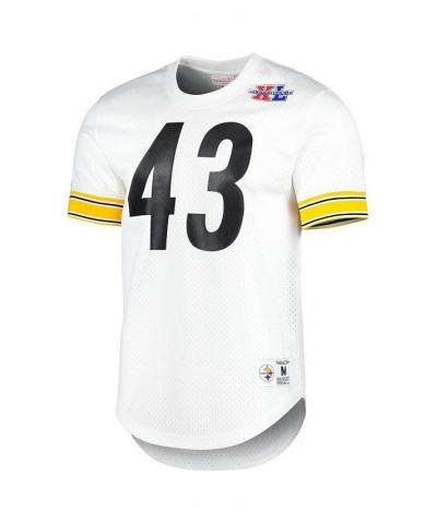 Men's Troy Polamalu White Pittsburgh Steelers Retired Player Name and Number Mesh Top $50.00 Jersey