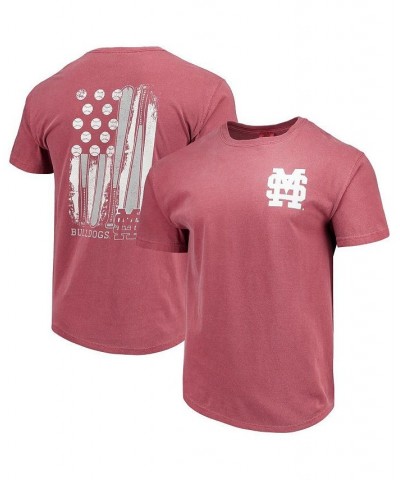 Men's Maroon Mississippi State Bulldogs Baseball Flag Comfort Colors T-shirt $23.09 T-Shirts