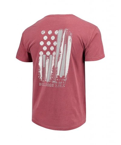 Men's Maroon Mississippi State Bulldogs Baseball Flag Comfort Colors T-shirt $23.09 T-Shirts