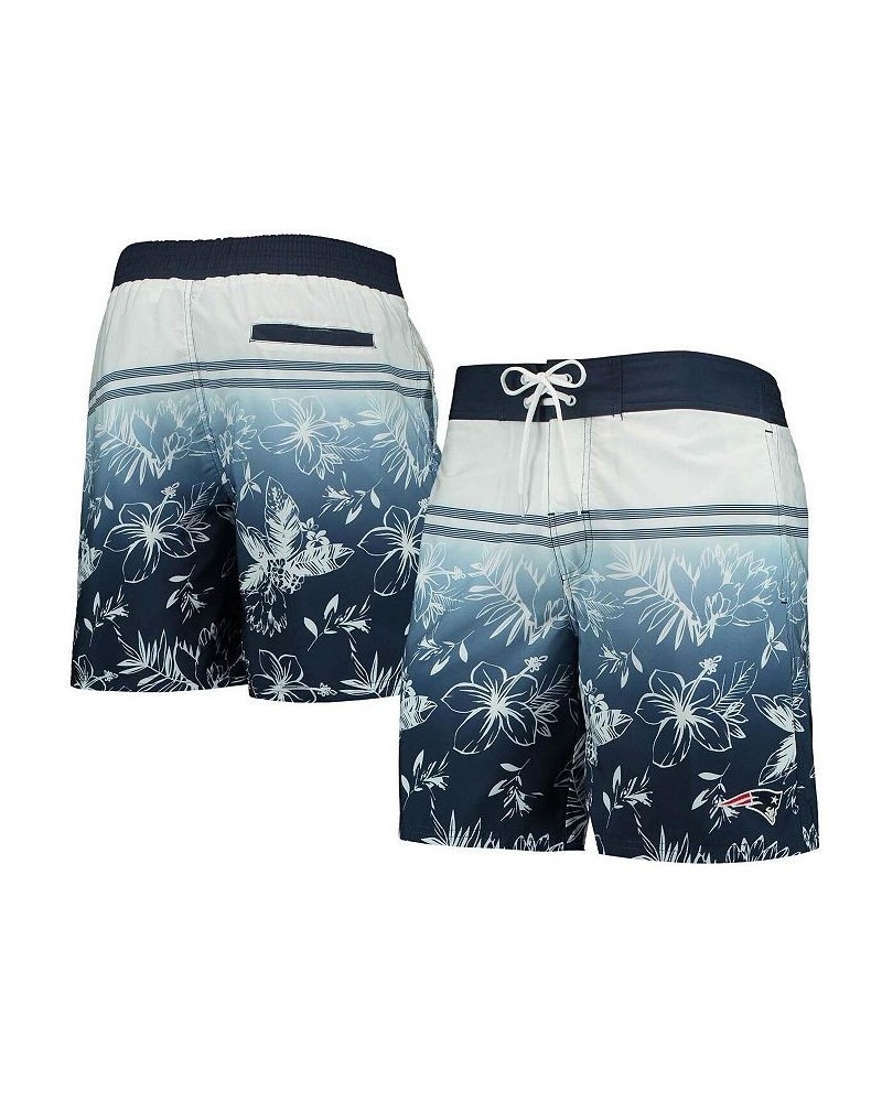 Men's Navy New England Patriots Island Volley Swim Shorts $27.72 Swimsuits