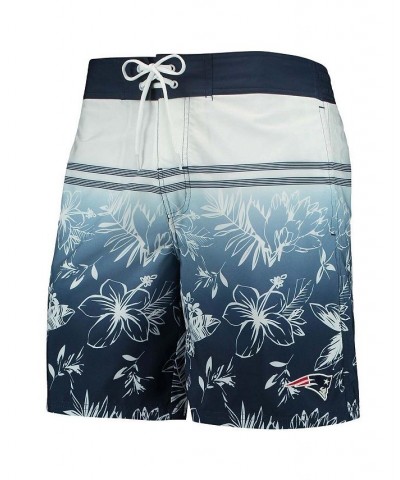 Men's Navy New England Patriots Island Volley Swim Shorts $27.72 Swimsuits