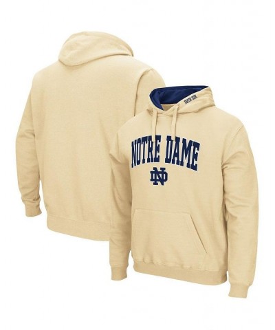 Men's Gold Notre Dame Fighting Irish Arch and Logo 3.0 Pullover Hoodie $29.40 Sweatshirt