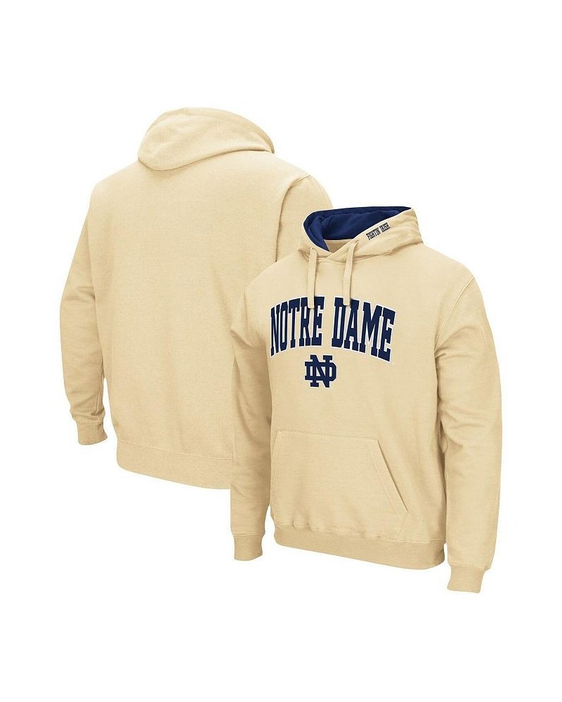 Men's Gold Notre Dame Fighting Irish Arch and Logo 3.0 Pullover Hoodie $29.40 Sweatshirt